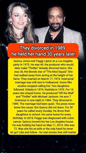 They divorced in 1989 - he held her hand 30 years later. #shorts #QuincyJones #hollywood