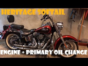 Harley-Davidson Heritage Softail primary and engine oil change
