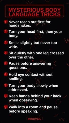 ​9 Mysterious Body Language Tricks to Command Respect and Become Instantly Magnetic 🤫#DarkPsychology