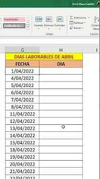 CALCULAR LOS DIAS LABORABLES DE UN MES EN #excel