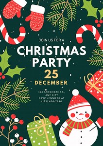 Christmas Party Invitation Template, Invitation Template, Christmas Party - Etsy