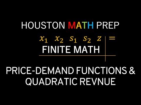 Price-Demand Functions and Quadratic Revenue
