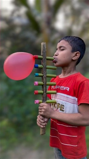 Creative Bamboo Project with 5 Tube Balloon Setup | DIY Eco Build