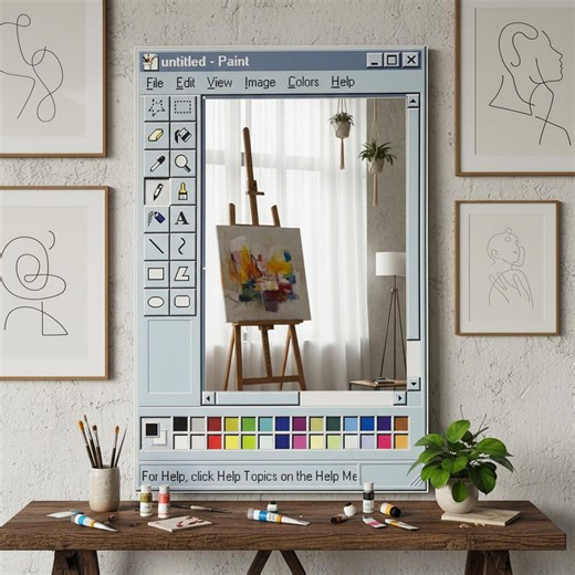 MS Paint Mirror, Retro Windows Paint Mirror, Pixel Computer Mirror, Nostalgic Desktop Aesthetic Decor, Gamer Room Wall Mirror - Etsy