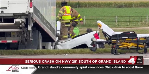 Serious crash on Hwy 281 south of Grand Island