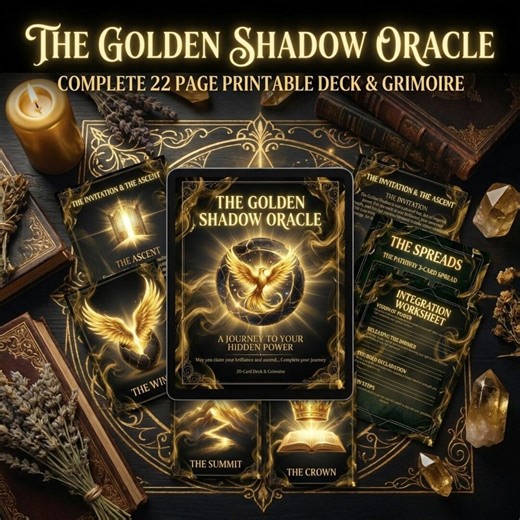 Printable Shadow Work Oracle Deck & Grimoire, Dark Academia Divination Cards, Inner Child Healing Journal, Digital Tarot Tool - Etsy