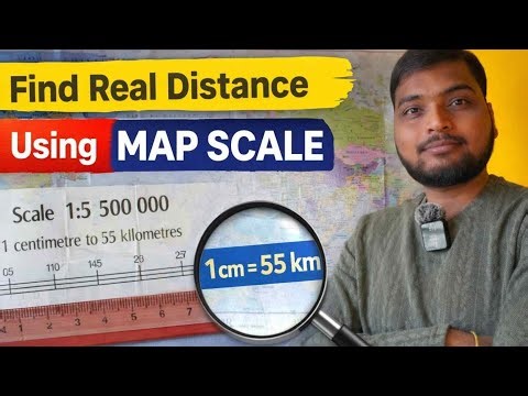 How to Calculate Distance Using Map Scale | 1 cm is to 540 km Explained by Santosh Sir