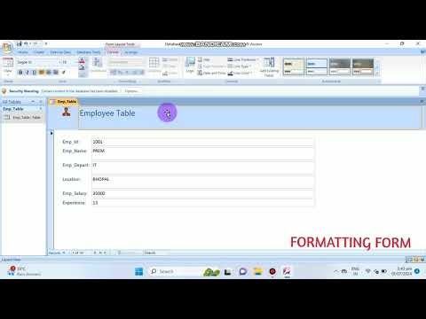 #Ms Access #Formatting Form