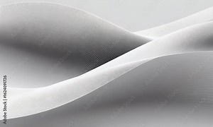 Abstract white lines on a gradient grey background. Abstract vector wavy pattern for design, banner, and wallpaper.