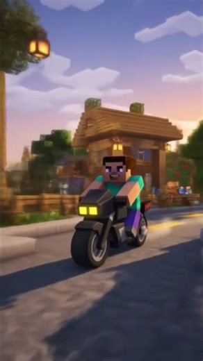 Blockhead on a Motorcycle Ride" #minecraft #shortsvideo #fun #motorcycle