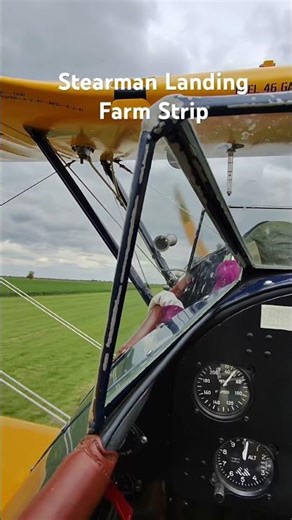 Stearman Landing Farm Strip #aviation #flying #amazing #history #pov #ww2
