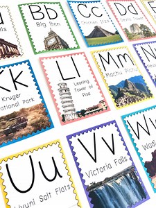 World Landmark Alphabet Flashcards Printable A-Z, Homeschool Learning, Montessori Geography, Digital Download, Educational Printable - Etsy Australia