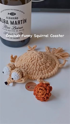 Cutieloop on Instagram: "Crochet Funny Squirrel Coaster❤️🧶#crochetcoaster #crochetisfun #handmadewithlove #crochetcharm #cutecrochet #crochethome"