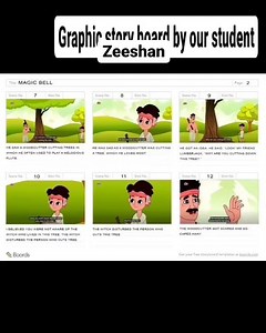 Animation Courses | INSD Pune Deccan Student work on story board.