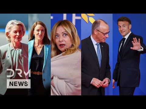 FULL ARRIVAL: Macron, Merz, Meloni and other EU Leaders Arrive for EU Crisis Talks in Cyprus | AQ1B