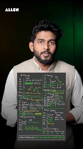 Allen Career Institute on Instagram: "Read one page & crack 1–2 Inorganic Chemistry questions in your upcoming exam for sure. Curious what’s written on this page? Watch this video by Nitin Sharma Sir Comment "Chemistry" to get the link in DM [ALLEN, Chemistry, 12th Chemistry, Chemistry Exam, JEE 2026, JEE Main]"
