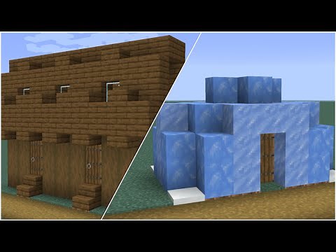 How to build a Minecraft Village medium house 2 & 3 (1.14 snowy tundra)
