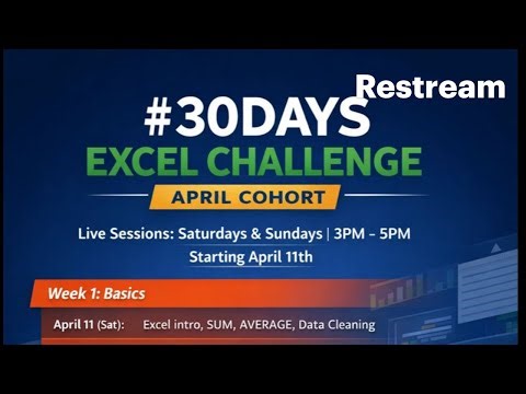 30-Day Excel Challenge (Day 1 - 2026) - PART 1