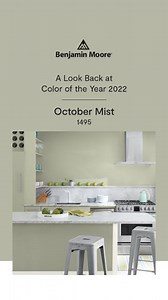 Once a Color of the Year, always a Color of the Year. October Mist 1495 taught us to make time for creativity and let our imaginations blossom. Watch to explore the beauty of this gently shaded sage green, then join us October 12 at 2pm ET for the Color of the Year 2023 reveal. https://bit.ly/3fARjwx | Benjamin Moore