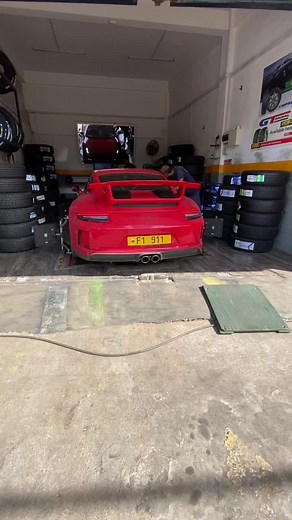 Porche GT3 alignment and camber ajusted. Tel 2495670 Royal Road Riche Terre