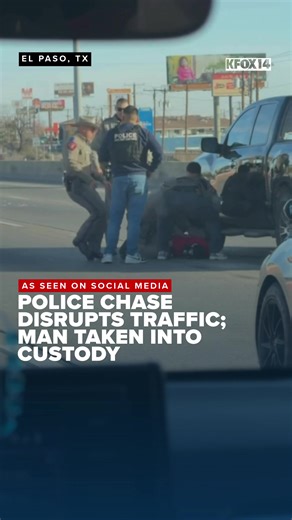 Social media videos appear to show a #police chase disrupting traffic near I-10 in East #ElPaso on Monday evening; one man appears to be taken into custody. https://kfoxtv.com/news/local/police-disrupt-traffic-in-east-el-paso-video-shows-troopers-taking-suspect-custody-texas-tx-gateway-east-hawkins-dps-department-public-safety-department-eppd-fitfam-therealfitfamelpaso #Texas #TX