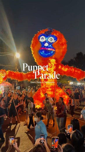 Giant puppet parade Siem Reap Cambodia #siemreap #siemreapcambodia #puppet #streetfestival #cambodia