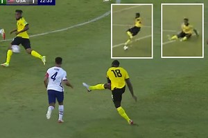 Watch Antonio score stunning 30-yarder for Jamaica before pal fluffs rebound