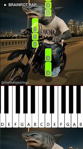 Party Tunes - Brainrot Rap | Piano Tutorial #shorts