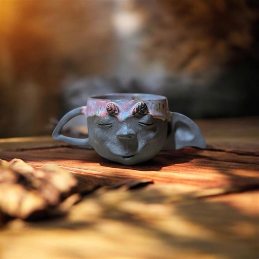 Handmade Ceramic Face Mug: Whimsical Pottery Cup, One-of-a-kind - Etsy