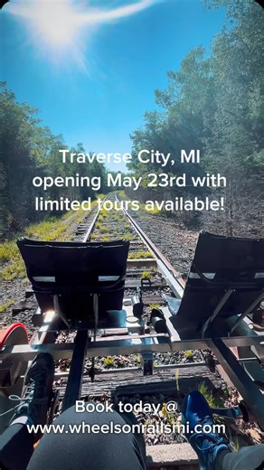 Our favorite time of the year! Summertime in Northern Michigan! Rail-Biking fun for all ages and abilities! Come ride one of our 2 different tours (6 mile or 3 mile). All different sized groups allowed! Book today at www.wheelsonrailsmi.com | Wheels on Rails LLC