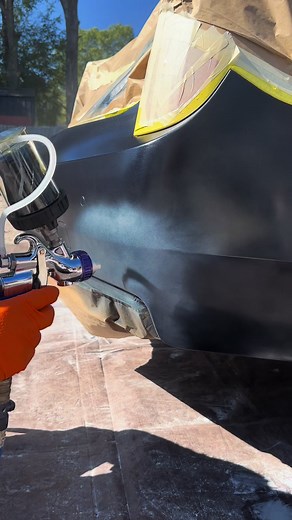 Repairing rear bumper damage on a client’s Cadillac - how’d we do? 🤔 #carrepair #cartok #asmr #autobody #bodywork