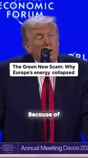 Tech Clips on Instagram: "The world watched as former President Donald Trump took the stage at the World Economic Forum in Davos, Switzerland, confronting global elites with a bold assessment of international energy strategy. Hear the direct argument that a decisive US election result steered America clear of the catastrophic energy collapse currently gripping European nations—a fate he squarely attributes to what he calls the Green News scam. His address sharply critiques the economic impact of
