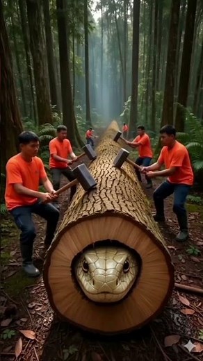 “Unbelievable! Giant Snake Found Hidden Inside a Log 🐍😱 | Epic Rescue #Shorts”