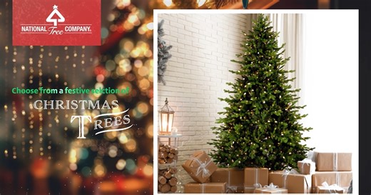 National Tree Company 7.5 ft. Pre-Lit Artificial Medium Christmas Tree, Green, Natural Fraser Fir, Clear Lights, Includes Stand