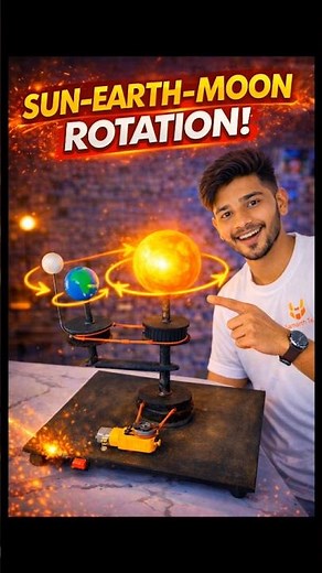 Earth & Moon Rotation Model | Solar System Science Project #Shorts #scienceproject #schoolproject