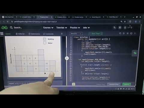 Trapping rain water problem (java code) DSA