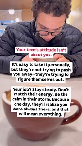 Follow us for more!🔸 Your teen’s attitude isn’t about you. It’s easy to take it personally, but they’re not trying to push you away—they’re trying to figure themselves out. Their brain is rewiring, emotions are intense, and independence feels like survival. Your job? Stay steady. Don’t match their energy. Be the calm in their storm. Because one day, they’ll realize you were always there, and that will mean everything. 💚 🎥: @parenting_my_teen (No copyright infringement intended. Kindly DM for 