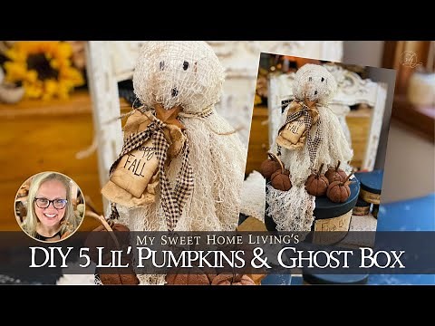 DIY Primitive Ghost & Pumpkins Treat Box - Easy Fall Halloween Craft Ideas