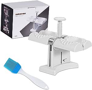 Small Automatic Dumpling Maker Machine and Silicone Basting Pastry Brush : Small Household Double Head Automatic Dumpling Maker Mould Empanadas