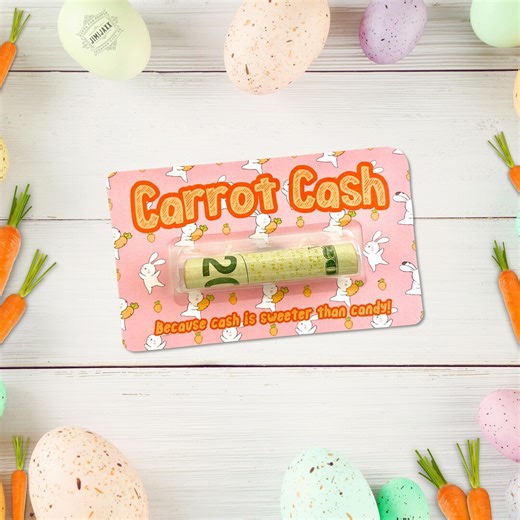 Carrot Cash Easter Money Holder Card With Clear Dome, Easter Basket Cash Gift for Kids, Because Cash is Sweeter Than Candy, Money Card, 5x3 - Etsy