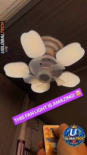🔥 5-Blade Ceiling Fan Light with Remote Control! 🤯💡 #shorts #diy