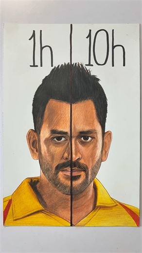 MS Dhoni Drawing in CSK Jersey 💛🔥 | IPL 2026 Tribute | Thala Dhoni Sketch #shorts #msdhoni