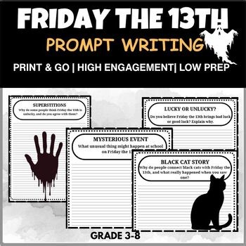Spooky Friday the 13th Writing Prompts | Grades 3–8