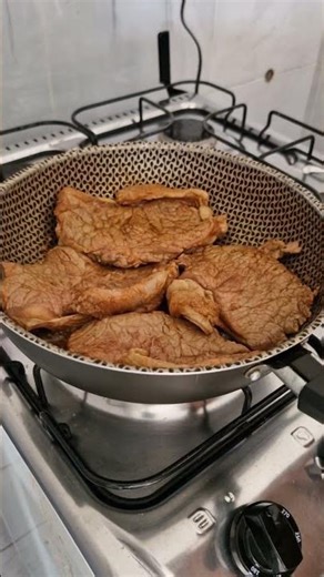 Bife de contra filé sem óleo #carne #receitas #comida