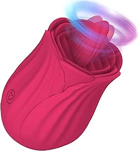 Rose Sex Toy for Women, Tongue Licking Mini Clitoris Vibrator with 10 Modes, Nipple Anal Sexual Stimulation Device for Masturbating Couples Sex Games