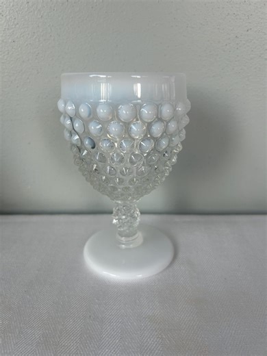 Vintage Fenton French Opalescent Hobnail Goblet | Milk Glass Water or Wine Glass | Cottagecore Tableware | Collectible Fenton Glass - Etsy