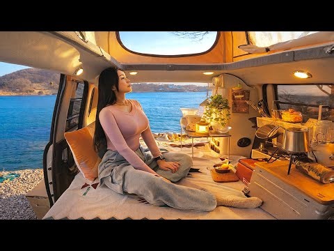 Tiny Car Camping by the Sea 🚗 Cozy Solo Camping ASMR . Korean camping