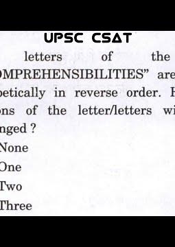 The Letters Of The Word "INCOMPREHENSIBILITIES" Are Arranged Alphabetically In Reverse Order. How