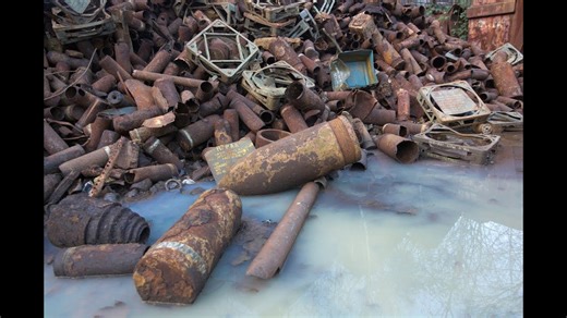 Hidden 1943 military junkyard packed with deadly relics