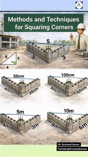 How to set Squaring Corners of Structure #civil #civilengineering #civilengineer #civilengeenring